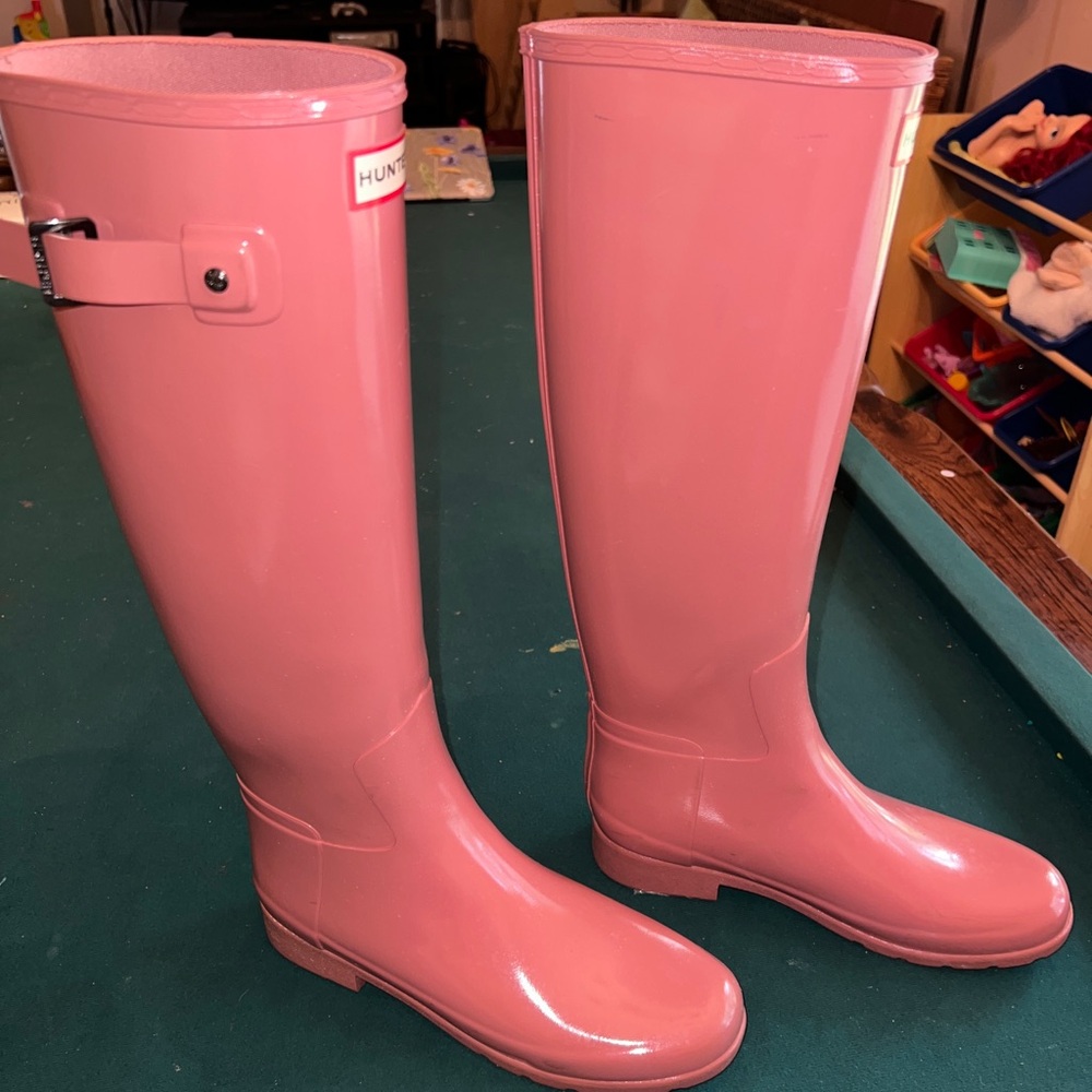 Hunter womens original tall rain boot pink